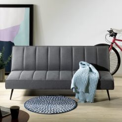 Zinus Quinn Convertible Sofa Bed, 2 in 1 Folding Sofa, Dark Grey Fabric, Full Size, 66.1 x 33.1 x 15 inches, Modern Style, Living Room, Guest Home Office